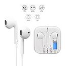 Wired Light Earphone (Connects with Bluetooth) [Apple MFi Certified] Built-in Mic & Volume Control Compatible with Apple iPhone 14/13/12/11 Pro Max Xs/XR/X/7/8 Plus-All iOS