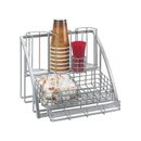 Cal-Mil 1715-39 Beverage Caddy For Cups, Lids, Straws, Creamers & Packets, Silver