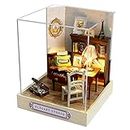 CUTEROOM Miniatura casa delle Bambole con mobili,Fai da Te in Miniatura Casa delle Bambole Kit,Mini 3D Casa in Legno con Luci A LED - Regalo di Compleanno di Natale (QT031)
