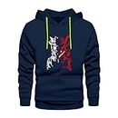 FASHION AND YOUTH Latest Stylish Unisex Naruto Nine-Tail Anime Design Printed Hooded Hoodies | Pullover Sweatshirts for Men & Women Blue