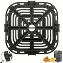 Air Fryer Grill Pan for Air Fryer Pro LE 5 Qt, Non-Stick 8.26’’*8.26’’Square Air Fryer Rack Replacement Parts Accessories Grill Plate Crisper Plate Tray with Rubber Bumpers, Dishwasher Safe
