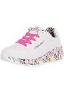 Skechers Girl's Uno Lite Lovely Luv Sneaker, White Synthetic/H. Pink Trim, 13.5 UK Child