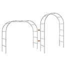 Mr.Ton Garden Arch Trellis, Durable Metal Arbor for Climbing Plants Outdoor Support Wedding Decoration Party Event Holiday,7'8" High x 4'5" Wide