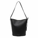 NEWBELLA Bucket Bags for Women, PU Leather Handbags Shoulder with Magnetic Closure, Black, One Size