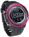Pyle Digital Multifunction Sports Wrist Watch - Smart Fit Men Women Sport Running Training Fitness Gear Tracker w/ Altimeter, Barometer, Compass, Timer, Weather Forecast - Pyle PSWWM82PN (Pink)