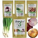 Premium Onion Seed Variety Pack - 400 Walla, 300 Burgundy & 300 Evergreen Bunching Seeds - Grow Flavorful Onions from Scratch