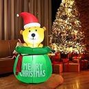 TANGZON 5FT/7.2FT Lighted Christmas Inflatable Bear, Blow Up Xmas Standing Bear Holiday Model Decoration with LED Lights, Indoor Outdoor Waterproof Christmas Inflatables for Home Lawn (5FT/1.5M)