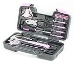 Hyfive Ladies Pink Tool Kit Tool Kit DIY Set with Pink Hammer, Pink Pliers, Pink Screwdrivers in Pink Carry Case 38pcs