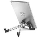 KEKO Universal Foldable Tablet Stand for iPad/Android Tablet Holder/Galaxy/Kindle + Smartphone, E-Readers Compatible with Protective Case or Sleeve Accessories – Clear