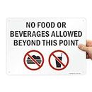 SmartSign Aluminum Sign, Legend"No Food or Beverages Allowed" with Graphic, 10" High X 14" Wide, Black/Red on White