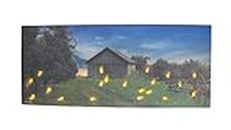 Things2Die4 Country Farm at Dusk Flickering LED Lightning Bugs Wall Hanging