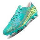 HaloTeam Football Boots Men's Outdoor Low-Top Spike Cleats Athletics Training Shoes Professional Football Boots 39 EU-45 EU, Cyan, 7.5 AU