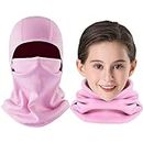Aegend Kids Balaclava Windproof Ski Face Warmer for Cold Weather Winter Sports Skiing, Running, Cycling, 1 Piece, 5 Colors Pink