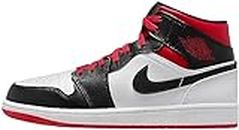 Air Jordan 1 Mid Men's Shoes Size - 12 White/Gym Red-Black