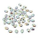 IVELECT 50Pcs Oval Sew On Rhinestones Crystal Beads Sewing DIY Clothing Accessories