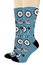 Curling Accessories Winter Olympic Socks Curling Crew Socks Sports Theme 1-Pair Novelty Crew Socks