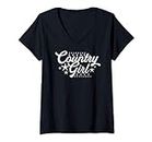 Femme Country Style Girls T-Shirt avec Col en V