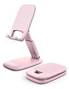 Lamicall Pink Phone Stand for Desk - Rose Gold Cell Phone Holder Desktop Pink Desk Accessories Compatible with iPhone 15 Pro Max Plus, 14 Pro Max 13 Pro Max 12 11 XR X 8 7 6 Plus SE, 4-8'' Smartphone