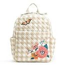 Vera Bradley Women's Cotton Small Backpack Bookbag, Peach Blossom Picnic - Recycled Cotton, One Size