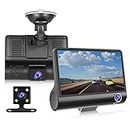 Dash Cam Front and Rear, 1080P 170° Wide Angle 4 Inch HD Car DVR Video Dash Cam Recorder Camera with Night Vision, G Sensor, Loop Recording and Motion Detection Driving Recorder