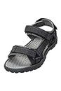 Mountain Warehouse Crete Mens Sandals - Durable Shoes, Sturdy Grip, Cushioned Footbed, Neoprene Lined, Hook & Loop Straps Beach Shoes - For Travel, Walking Grey 9 UK
