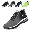 GoodValue Mens Running Shoes Tennis Lightweight Air Cushion Sports Shoes Fashion Athletic Breathable Mesh Upper Walking Sneakers Casual for Gym Grey