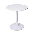 Panana 60cm Round Colored Top Small Medium Kitchen Dining Room Furniture (White)