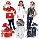 Born Toys Costume Dress Up & Pretend Play - Premium Hero First Responder Set - Fireman, Police & Doctor Set for Kids Ages 3-7