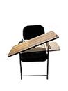 CARTVILLA Study Room Classroom College Chair Metal Folding Student Chair with Writing Pad for Work from Home, Study (Light Brown)