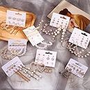 JMBH314 Conjunto de aretes para Mujer, aretes con borlas y perlas para Mujer, joyería de Moda Bohemia geométrica, pendientes de ARO kolczyki (Color metálico : Set Style 26)