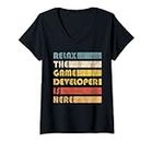 Donna Designer Di Giochi, Relax Game Developer Maglietta con Collo a V