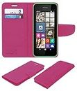 ACM Mobile Leather Flip Flap Wallet Case Compatible with Nokia Lumia 530 Mobile Cover Pink