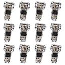12pcs T Type 2 Pins Wire Connectors, 3 Way Low Voltage Wire Connector No Soldering Stripping T Tap Wire Splice Connector for LED Light Strip Vehicle Audio Video Fits 20/22/24 AWG