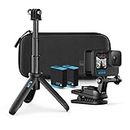 GoPro HERO10 Black Bundle - Includes Magnetic Swivel Clip, Rechargeable Battery (2), Shorty (Tripod + Grip), and Carrying Case, 5.3K