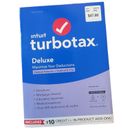 Devoluciones federales y archivo electrónico Intuit TurboTax Deluxe 2022 + crédito de $10 (sin estado) NUEVO