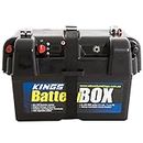 Kings Battery Box Portable 12V 2X USB & Cig Socket Fits Most Deep Cycle Battery
