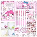 TGECTP Cute Kawaii Melody School Supplies Stationery Office Supplies Notebook Pencil Case Gift Set for Kids Girls Boys Teens