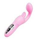 Clitoral Licking G Spot Vibrator, 2 in 1 Nipple Clitoralis Stimulator with 9 Licking & Vibrating Modes,Waterproof sex toy vibrator with heat and LCD screen,Adult Sex Toys for Women Couple