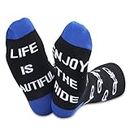 TSOTMO Bicycle Socks Bike Gift Cycling Sport Socks Cyclist Gifts Riding a Bicycle Gift Life Is Beautiful Enjoy The Ride Socoks For Bicycle Lovers (C-Enjoy Ride)