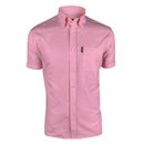 Trojanische Kleidung Herren Retro Mod Knopf unten rosa kurzärmeliges Shirt M