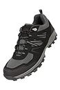 Mountain Warehouse McLeod Mens Shoes - Lightweight All Season Shoes, Durable Walking Shoes, Breathable Hiking Shoes, Mesh Lining Running Shoes - for Travelling, Camping Jet Black 8 UK