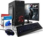 shinobee Komplett PC Gaming/Multimedia Computer mit 3 Jahren Garantie! | AMD X4 950 4x3.8 GHz | 16GB DDR4 | 256GB SSD + 1TB | RX 550 2GB GDDR5 | 24"| WLAN | DVD±RW | Win11#6924