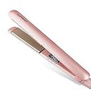 SUPRENT Hair Straightener and Curler, 1 Inch Flat Iron with Floating Ceramic+Titanium Plates, Professional Salon Straightening Iron for All Hair Type, Fast Heating Adjustable Temp, Dual Voltage for Travel, Rose Pink