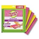 Scotch-Brite Sponge Wipe Resusable Kitchen Cleaning foam Cellulose wood Sponge- Easy to use, Multi- color & Biodegradable (pack of 5)