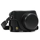 MegaGear Panasonic Lumix DMC-LX100 Ever Ready Leather Camera Case and Strap, with Battery Access - Black - MG661