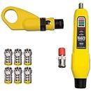 Klein Tools VDV002-820 Coax Push-On Connector VDV Kit, Includes The Tools Needed to Prepare, Connect and Test Coax Cables