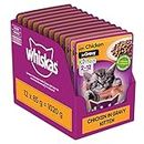 Whiskas Wet Food For Kittens (2-12 Months), Chicken In Gravy Flavour, 12 Pouches (12 X 85G), 1 Count