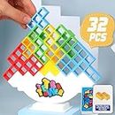 Toybot 32 Pcs Tetra Tower Balance Stacking Blocks Game, Board Games for 2 Players+ Family Games, Parties, Travel, Kids & Adults Team Building Blocks Toy