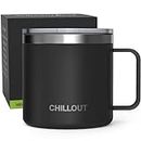 16 oz Stainless Steel Vacuum Insulated Coffee Mug with Handle and Lid, Large Thermal Camping Coffee Mug Cup with Durable Sliding Lid for Men & Women - Keeps Your Beverages Hot/Cold for a Long Time