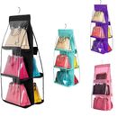 Fashion Storage Bag Sundry Shoe Handbag Organizer Hanging Cage 6 Pocket Folding